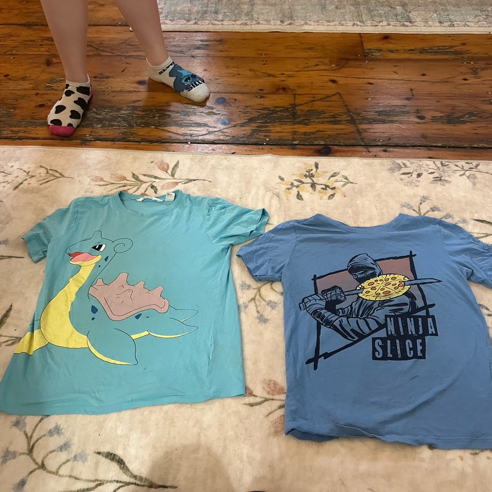 Blue Graphic Kids T-Shirt Set M